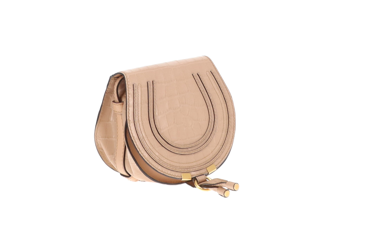 Chloe Marcie Mini Nude Croc Embossed