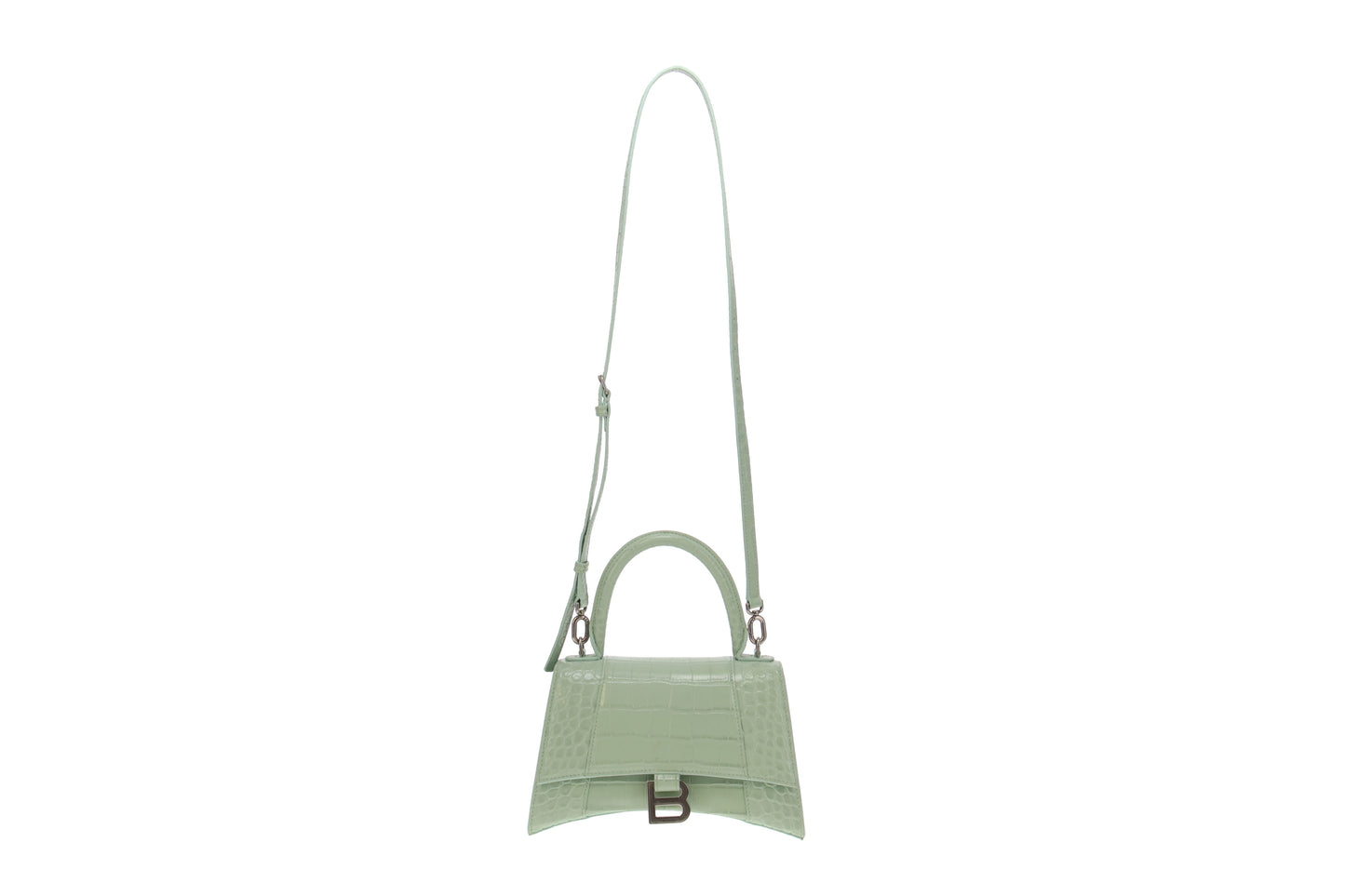 Balenciaga Mint Croc Embossed leather Small Hourglass