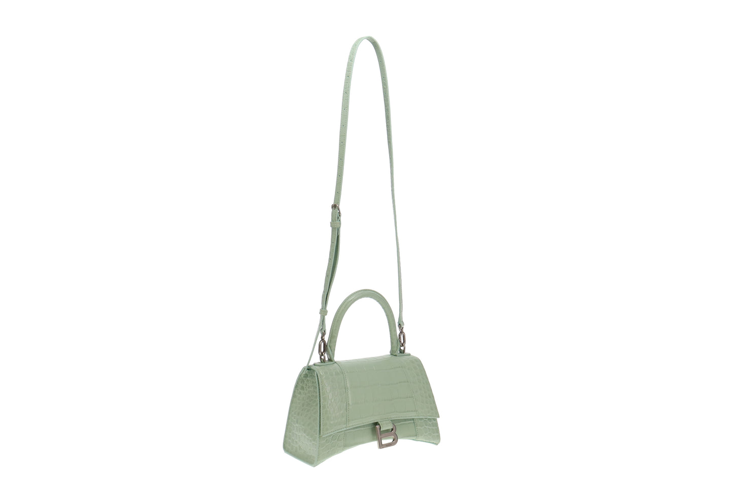 Balenciaga Mint Croc Embossed leather Small Hourglass