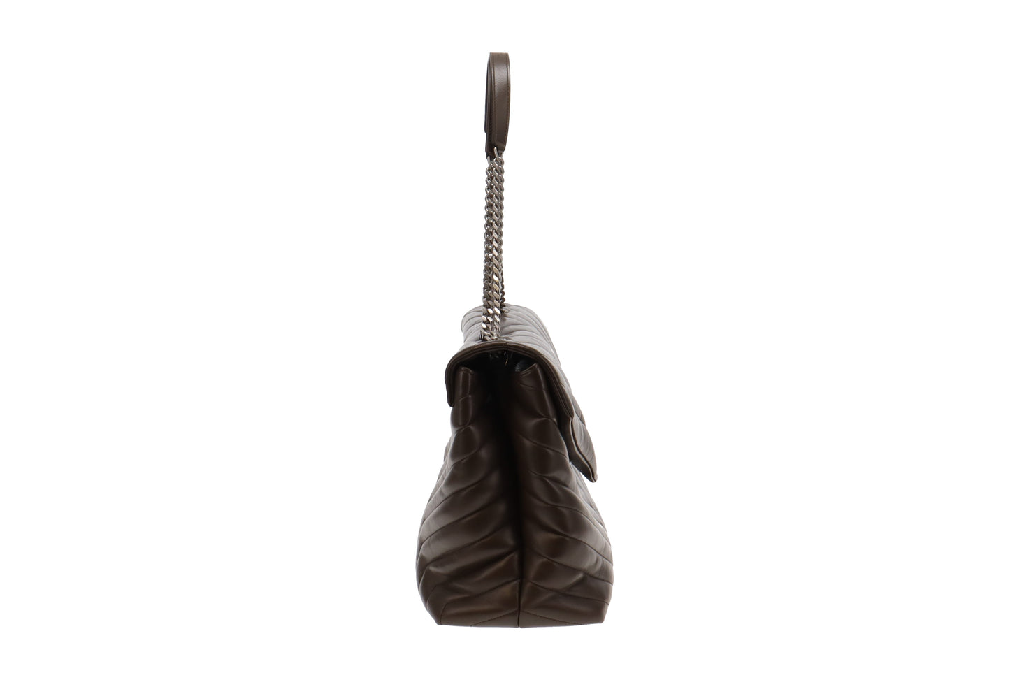 Saint Laurent Khaki Leather Large Loulou