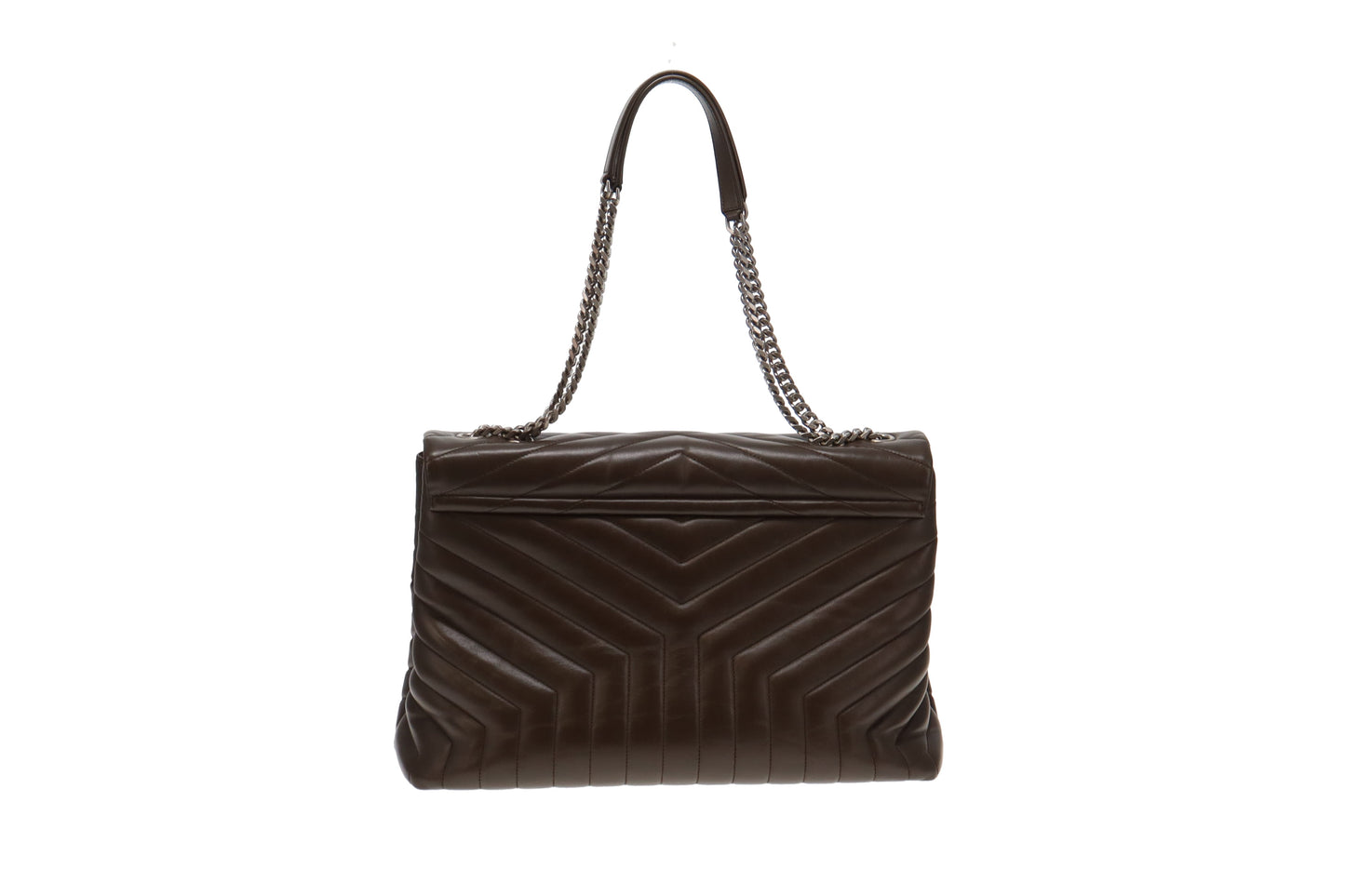 Saint Laurent Khaki Leather Large Loulou