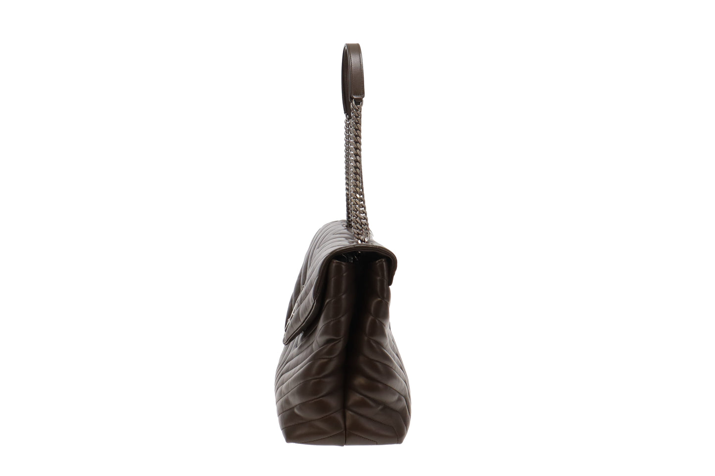 Saint Laurent Khaki Leather Large Loulou