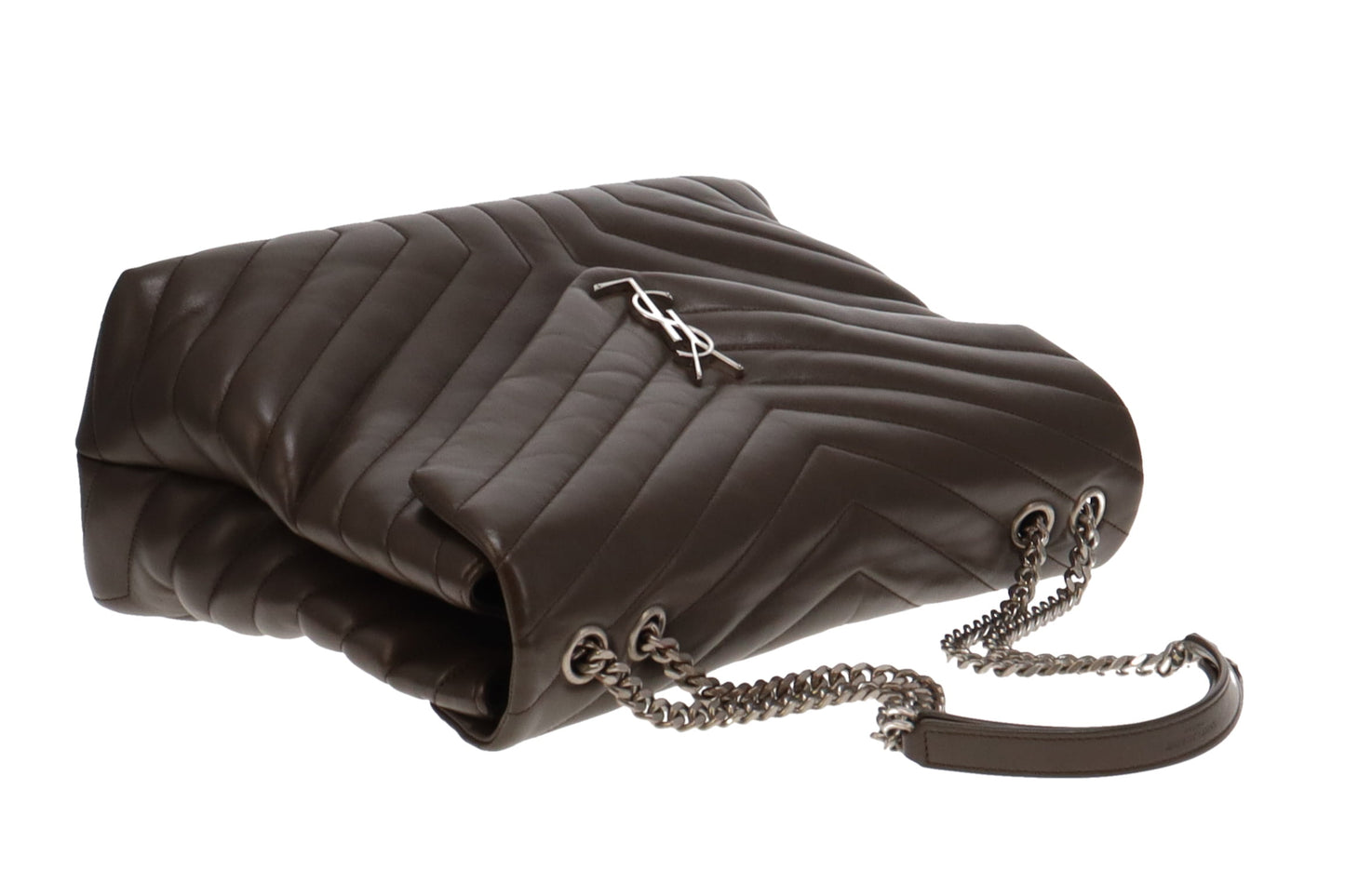 Saint Laurent Khaki Leather Large Loulou