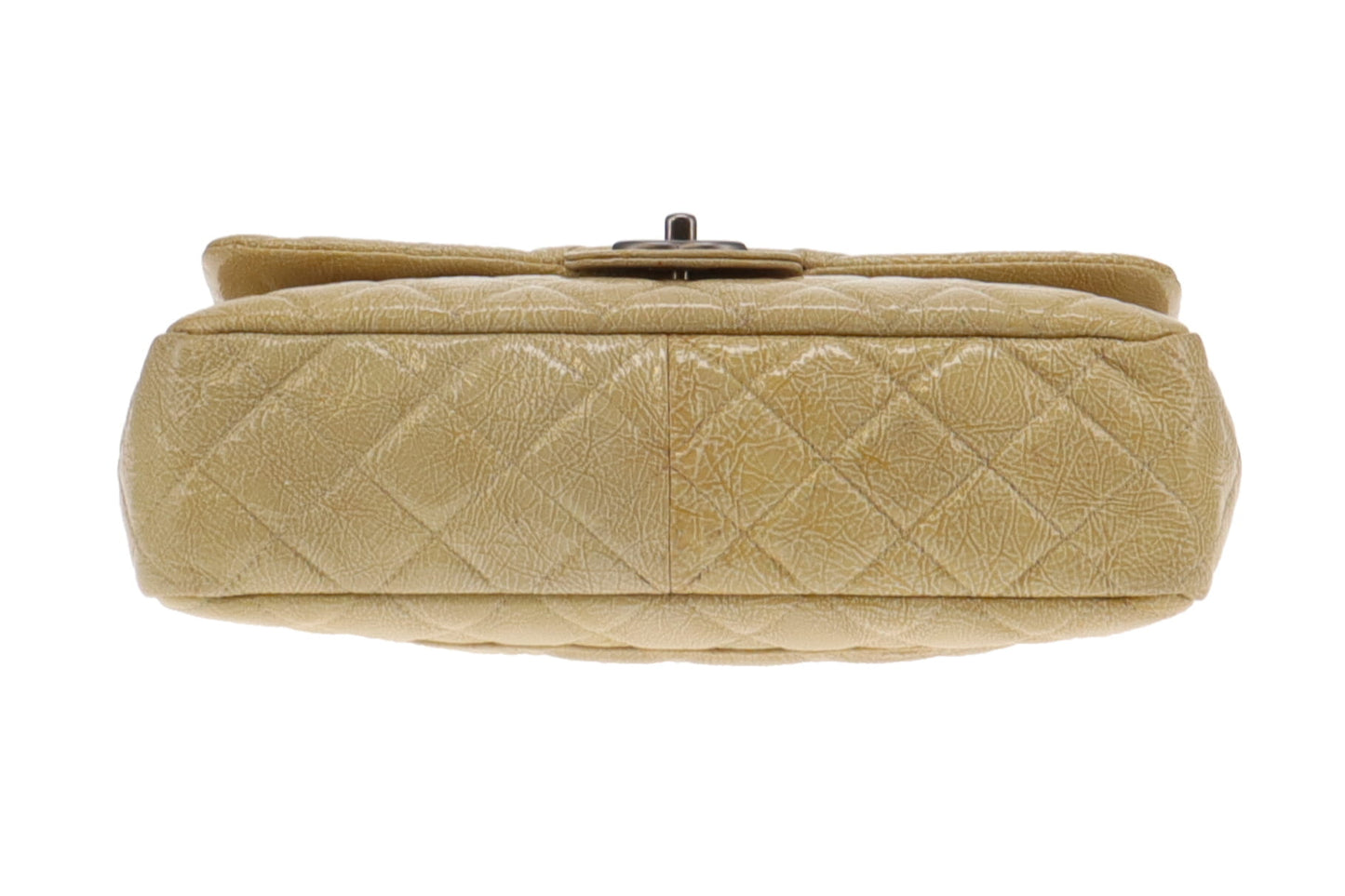 Chanel Gold Crinkled Patent Leather Seasonal Single Flap Bag 2008/09