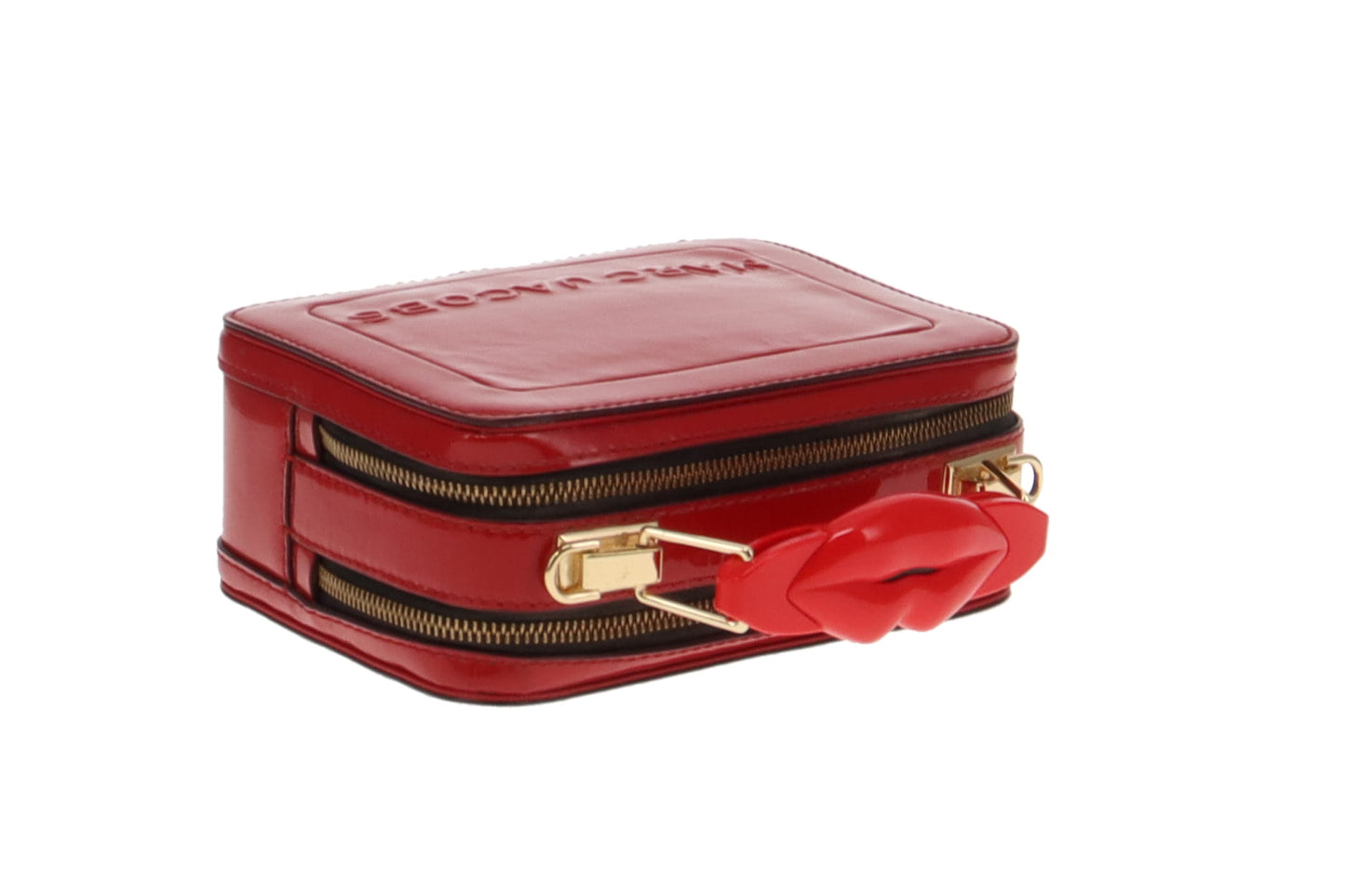 Marc Jacobs Red Patent The Box 20 Bag with Lips Handle