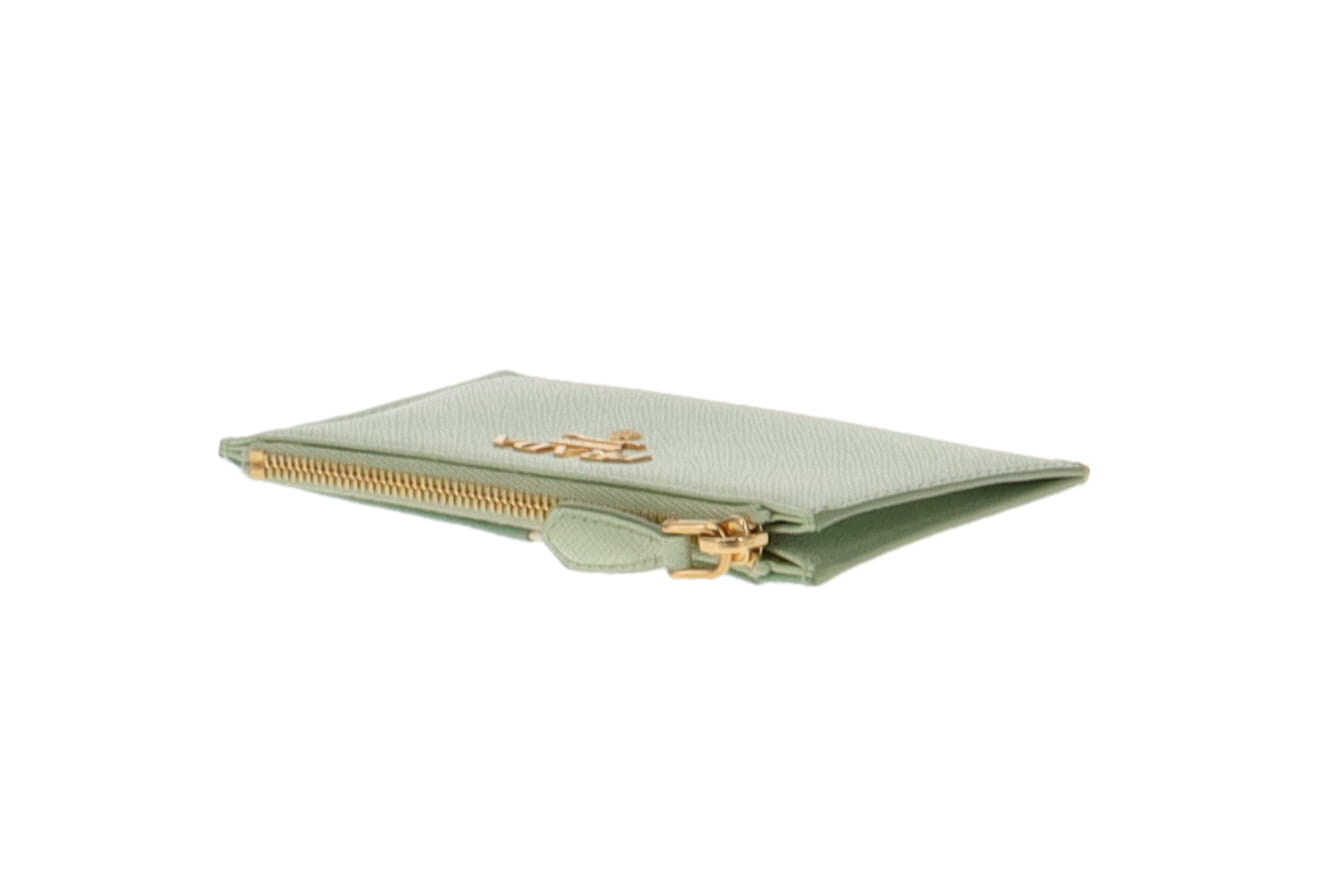 Prada Aqua/Aquamarine Saffiano Card Holder