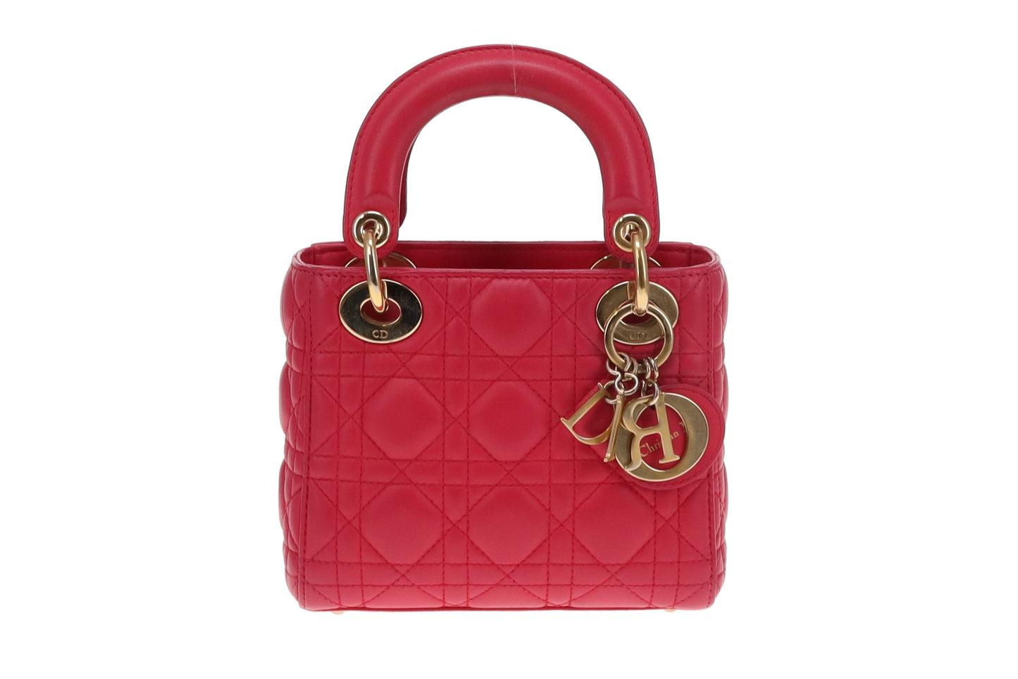 Dior Lady Dior Pink Lambskin Cannage Mini Bag 2014