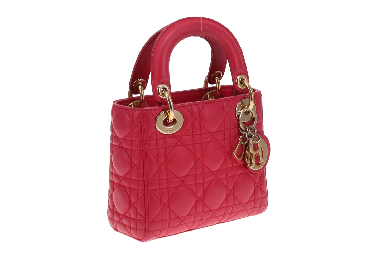 Dior Lady Dior Pink Lambskin Cannage Mini Bag 2014