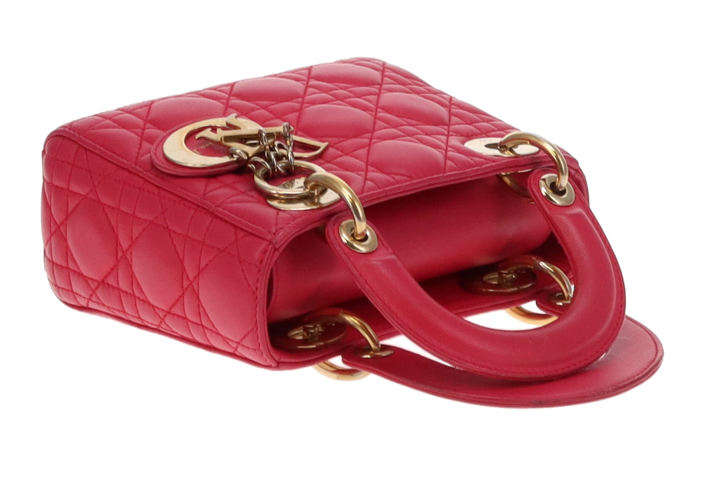 Dior Lady Dior Pink Lambskin Cannage Mini Bag 2014