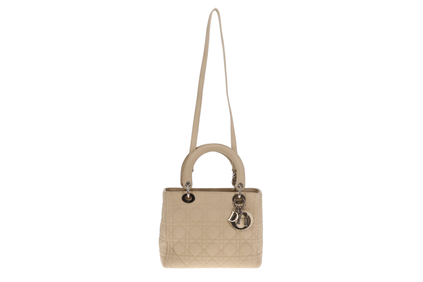 Dior Lady Dior Beige Cannage Calfskin Medium With Strap 2007