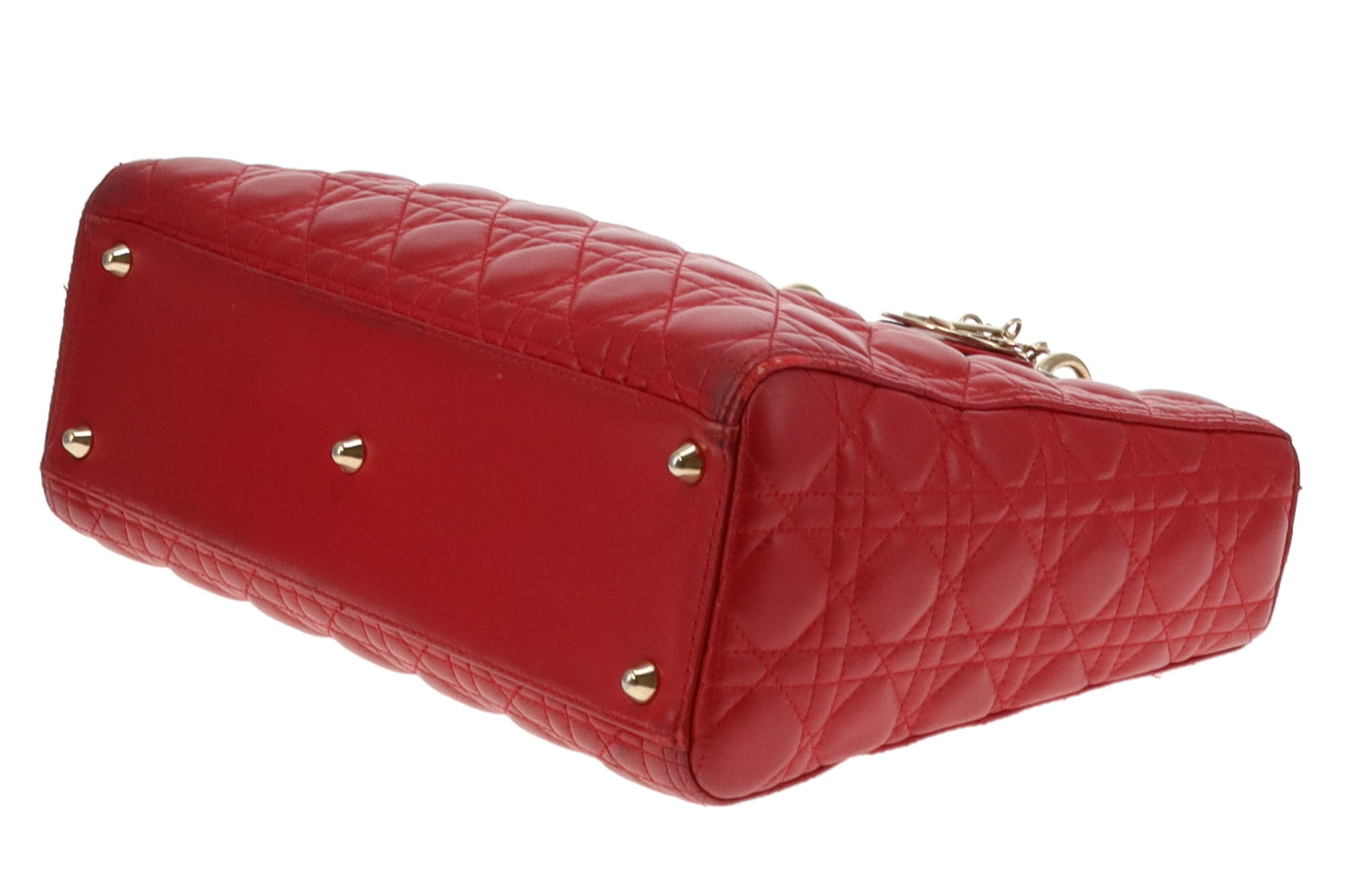 Dior Lady Dior Red Lambskin Large 2013
