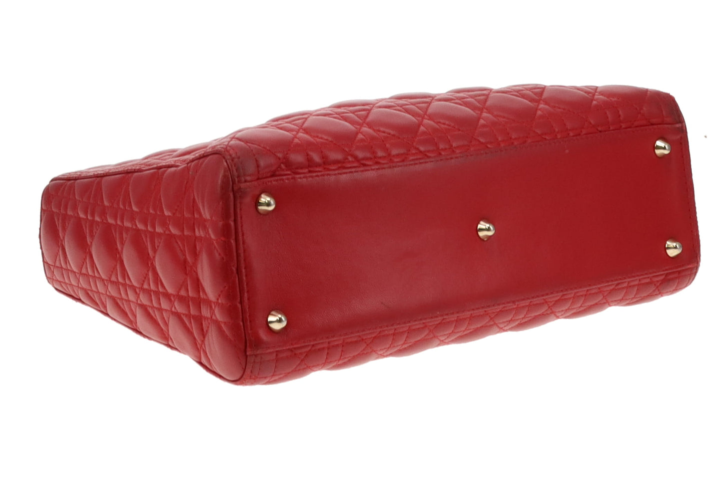 Dior Lady Dior Red Lambskin Large 2013