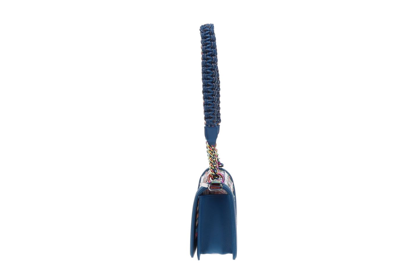 Chanel Boy Bag Old Medium Blue/Multi Braided 2017/18