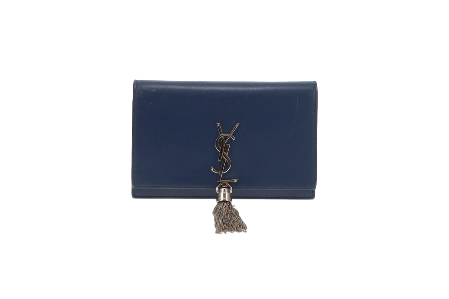 Saint Laurent Kate Blue Leather Small Tassel Bag
