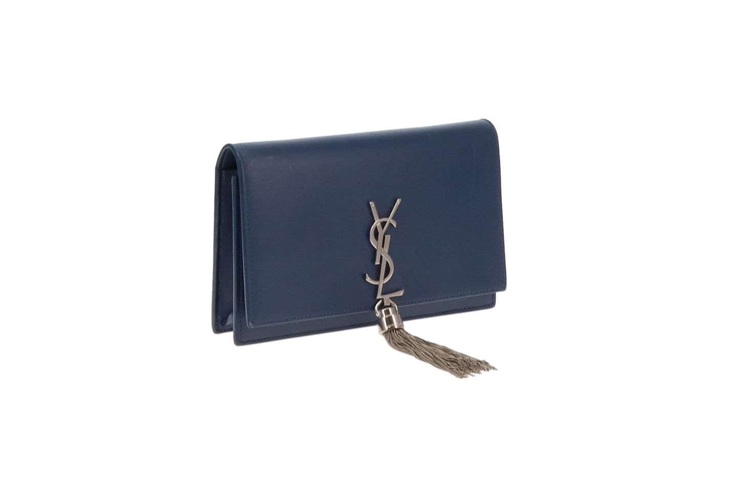 Saint Laurent Kate Blue Leather Small Tassel Bag
