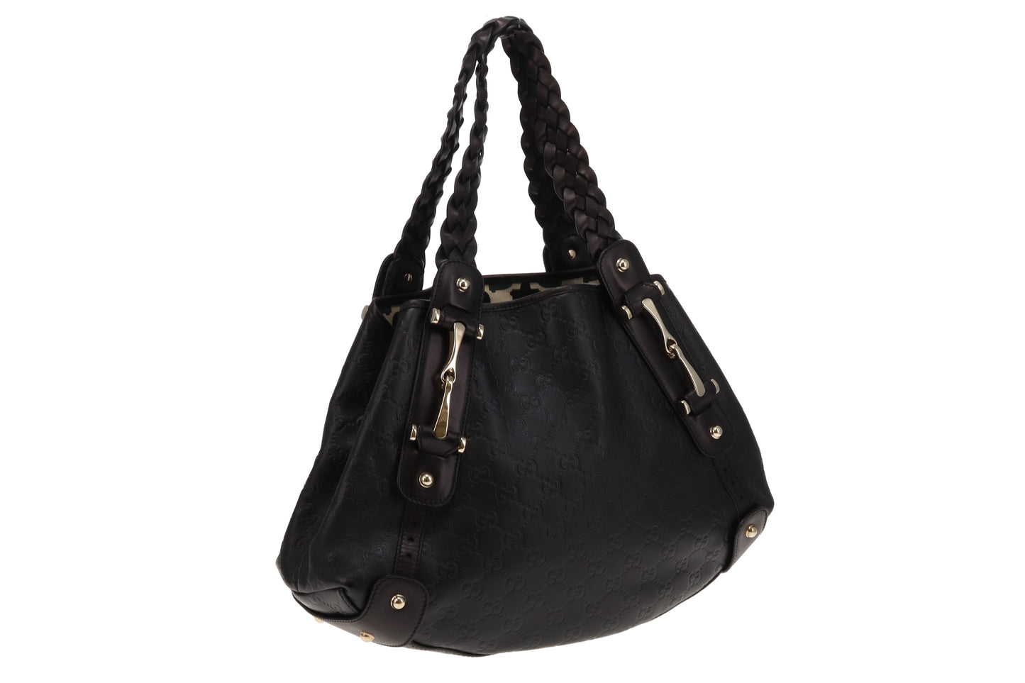 Gucci Black Guccissima Pelham Hobo Bag