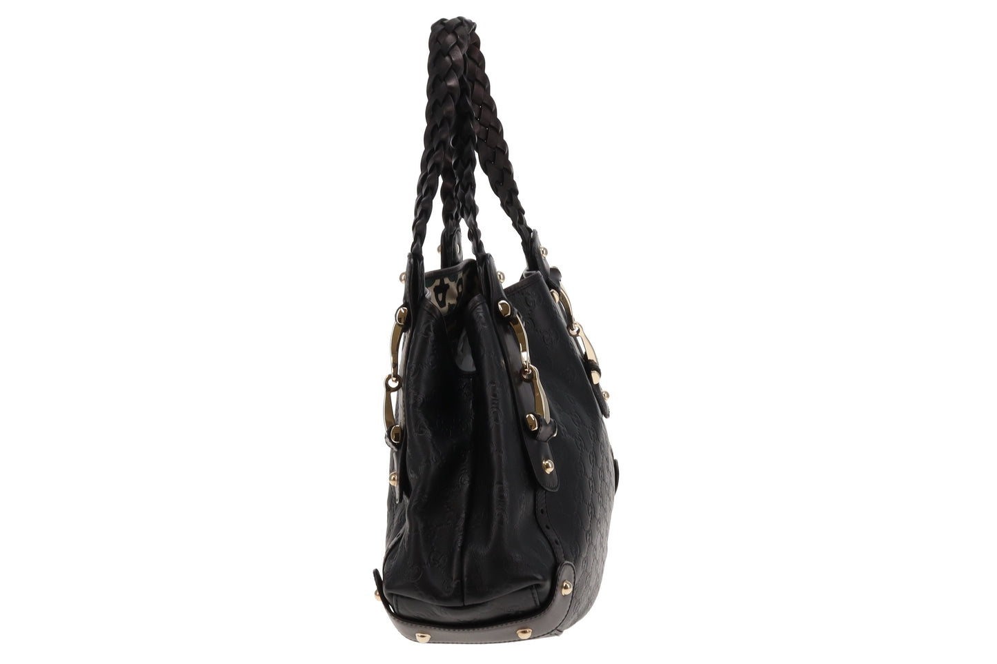 Gucci Black Guccissima Pelham Hobo Bag