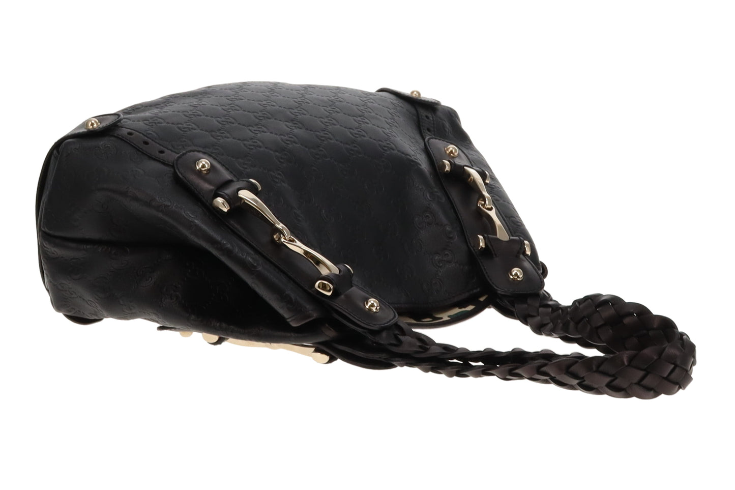 Gucci Black Guccissima Pelham Hobo Bag