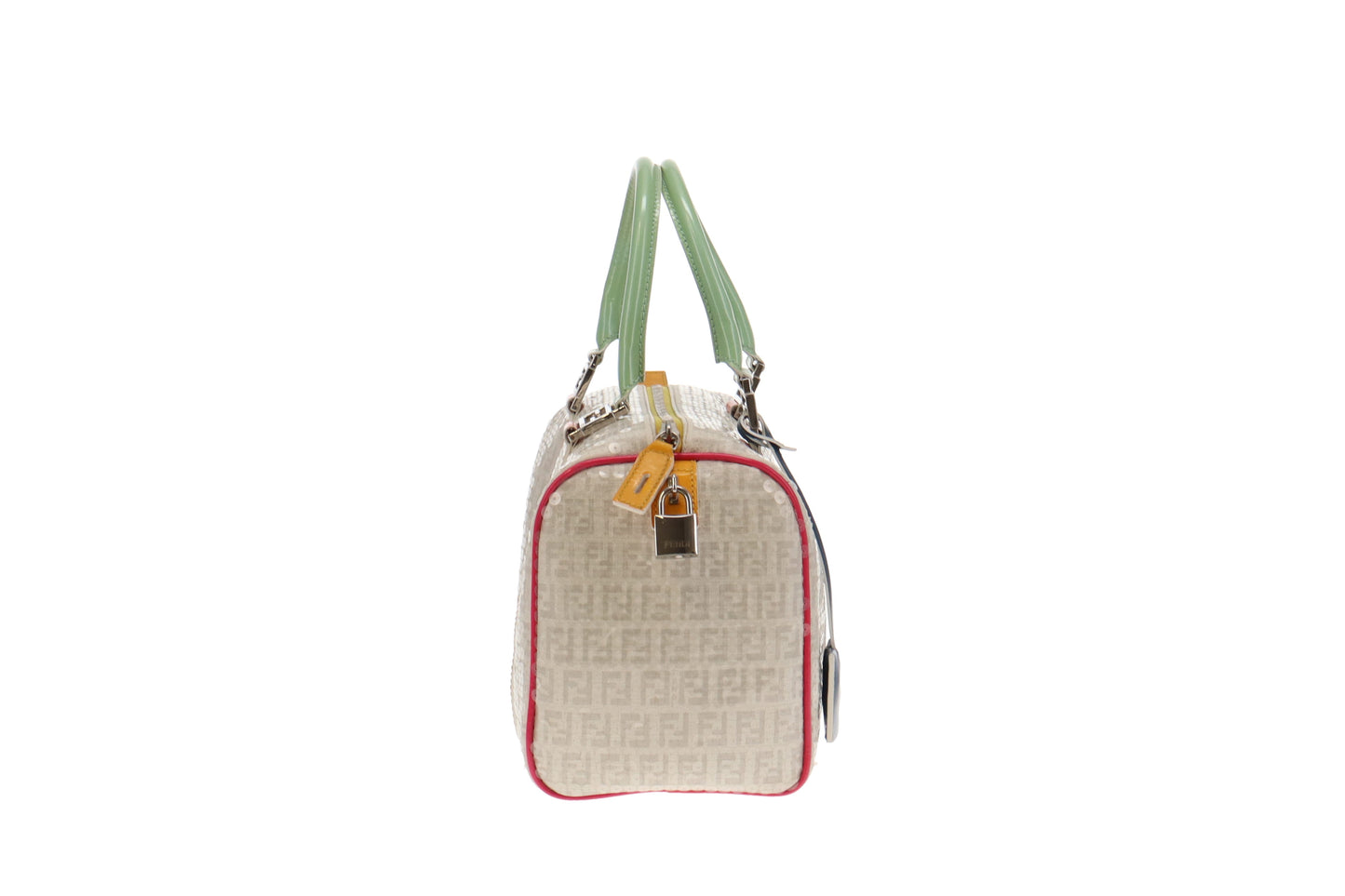 Fendi Canvas & Leather Sequin Bowling Bag Ltd Edition