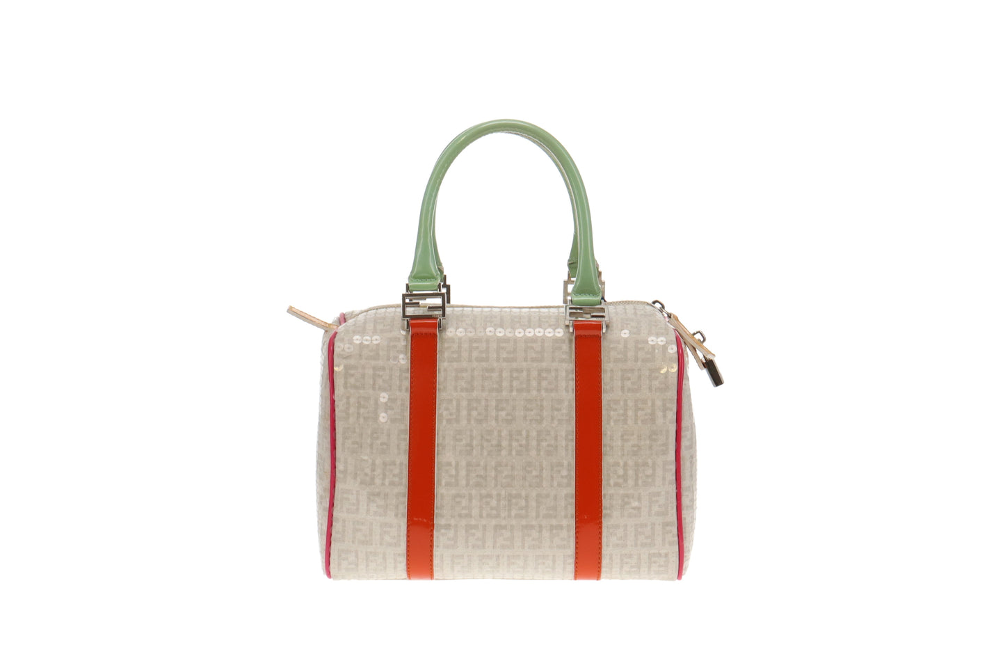 Fendi Canvas & Leather Sequin Bowling Bag Ltd Edition