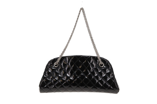 Chanel Mademoiselle Bowling Bag Black Patent Leather SHW 2011