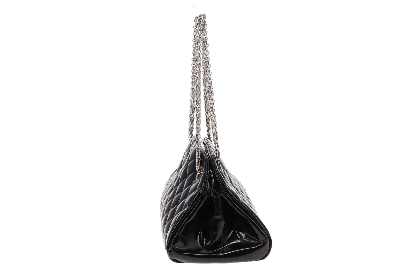 Chanel Mademoiselle Bowling Bag Black Patent Leather SHW 2011