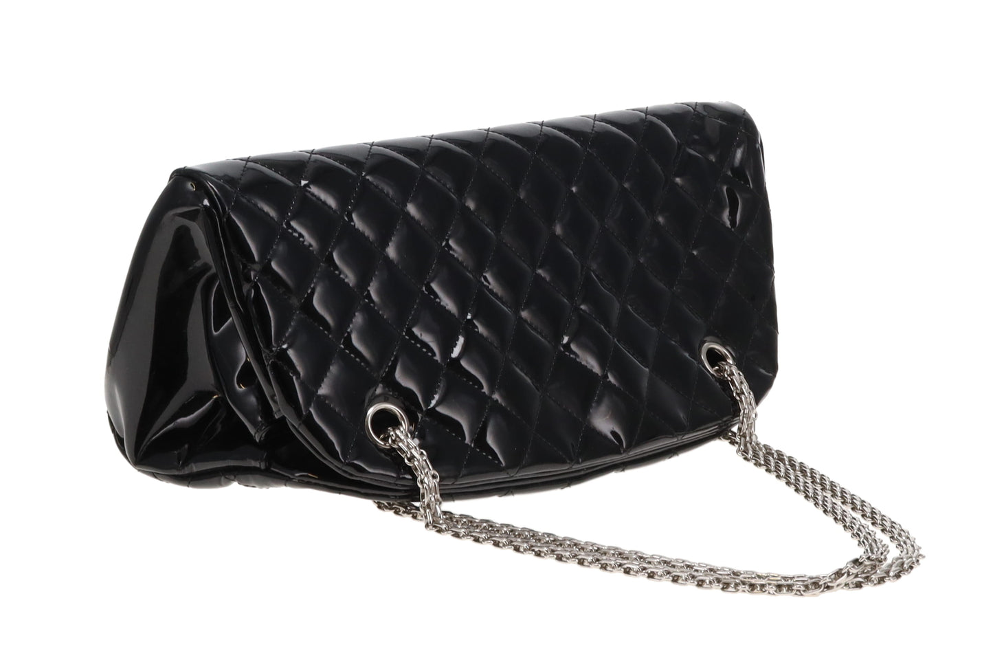 Chanel Mademoiselle Bowling Bag Black Patent Leather SHW 2011