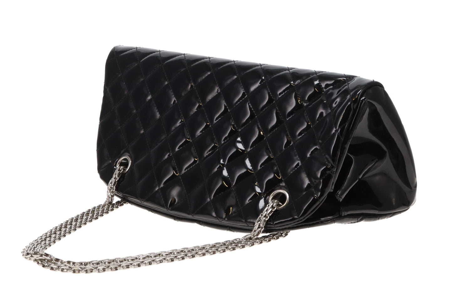 Chanel Mademoiselle Bowling Bag Black Patent Leather SHW 2011