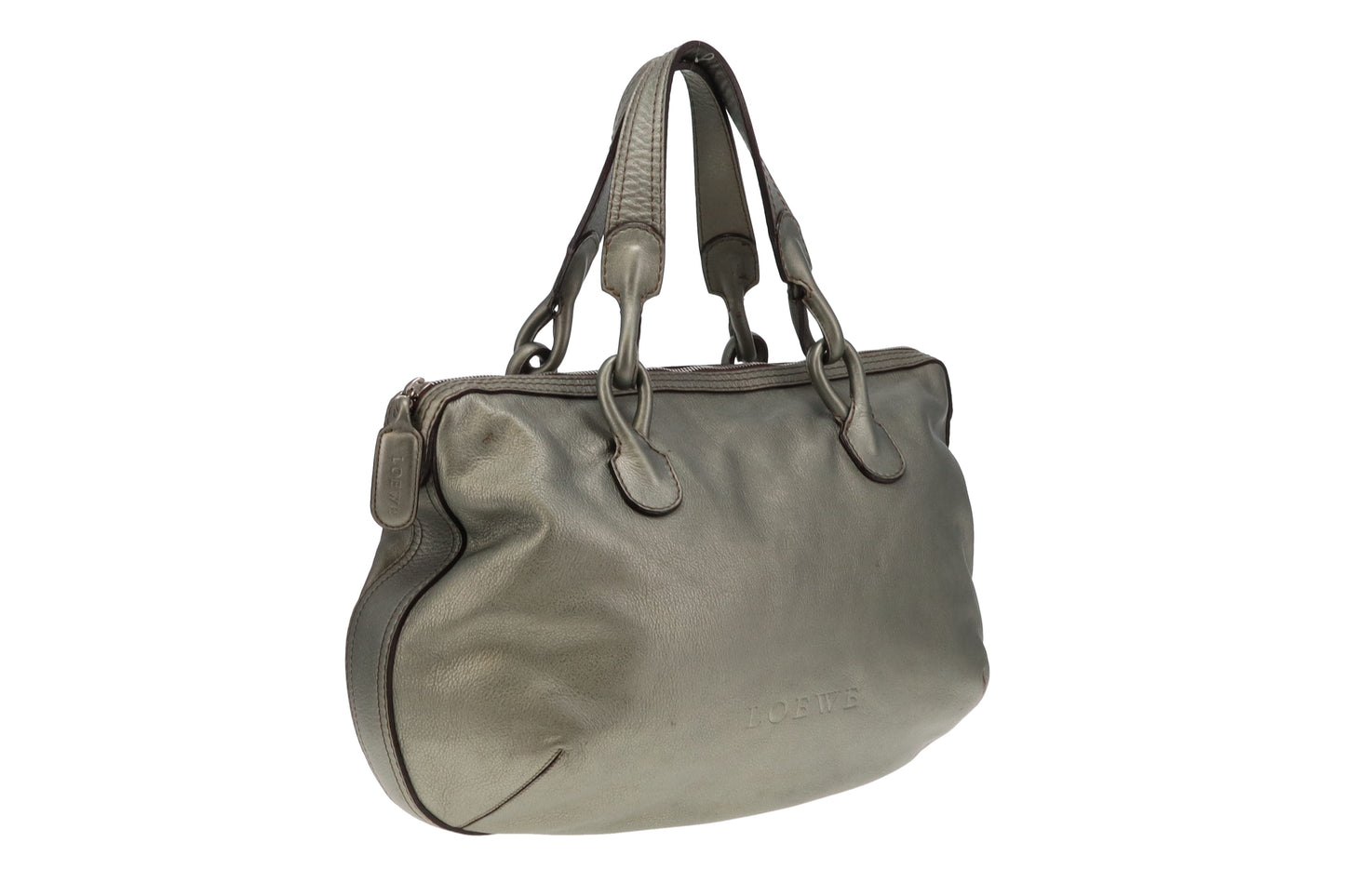 Loewe Metallic Green Leather Fiesta Hobo