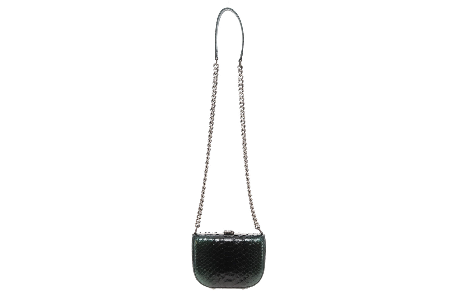Chanel Python Dark Emerald Box Bag 2013 Rare Luxe Ligne