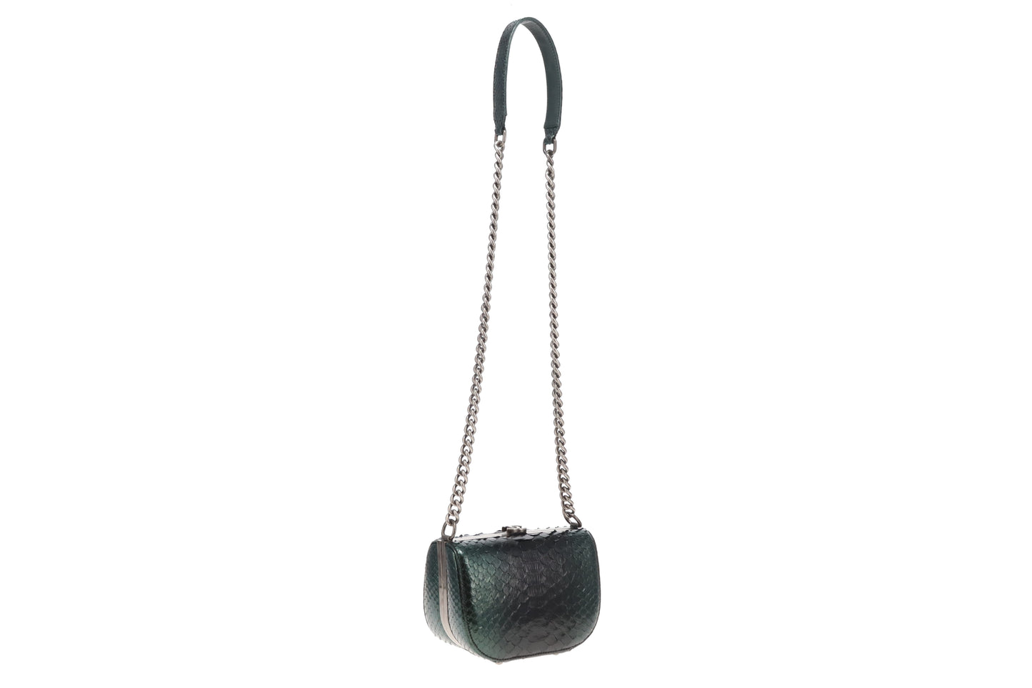 Chanel Python Dark Emerald Box Bag 2013 Rare Luxe Ligne