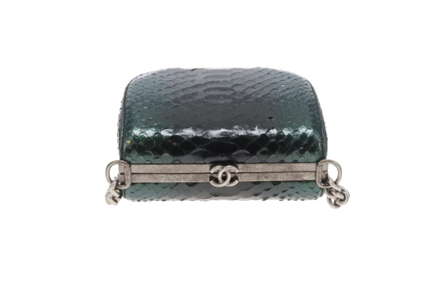 Chanel Python Dark Emerald Box Bag 2013 Rare Luxe Ligne