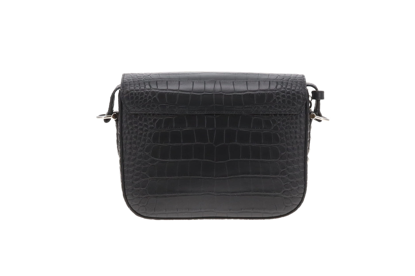 Mulberry Keeley Black Matte Croc Satchel