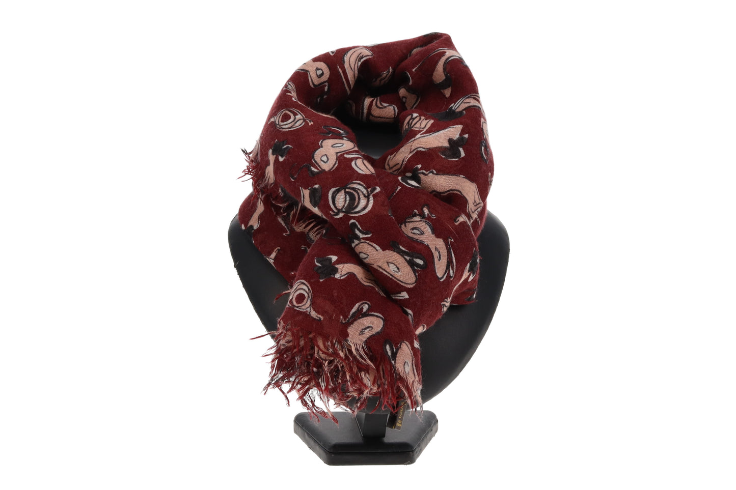 Louis Vuitton Maroon cashmere and Silk Masquerade Stole