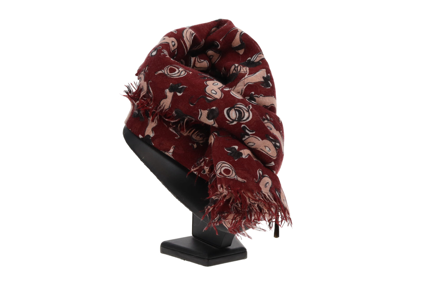 Louis Vuitton Maroon cashmere and Silk Masquerade Stole
