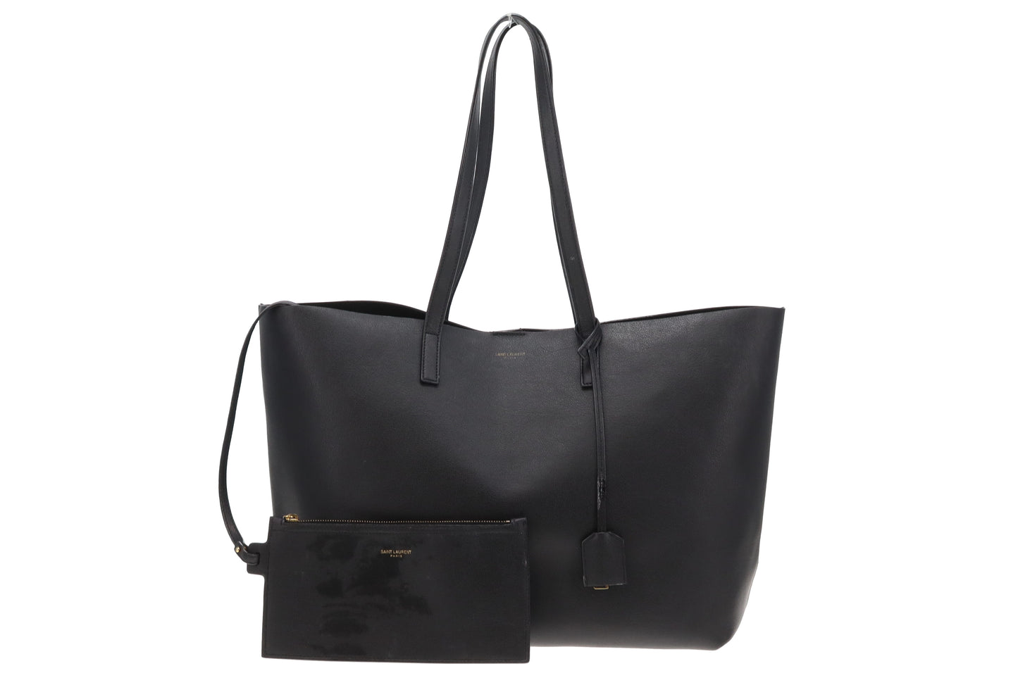 Saint Laurent East West Shopping Tote Black Leather 2021