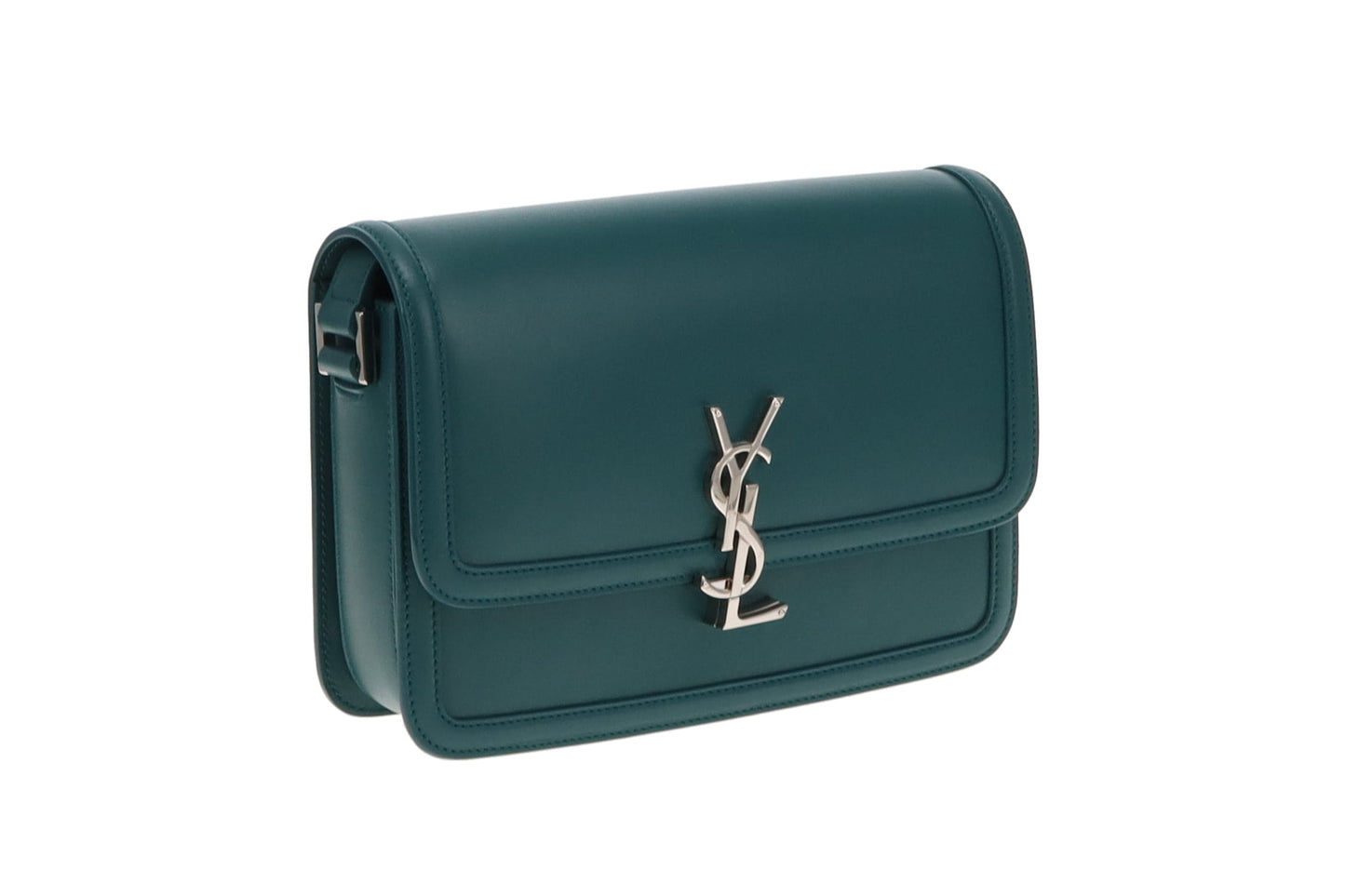 Saint Laurent Solferino Teal Box Leather Medium Satchel 2020