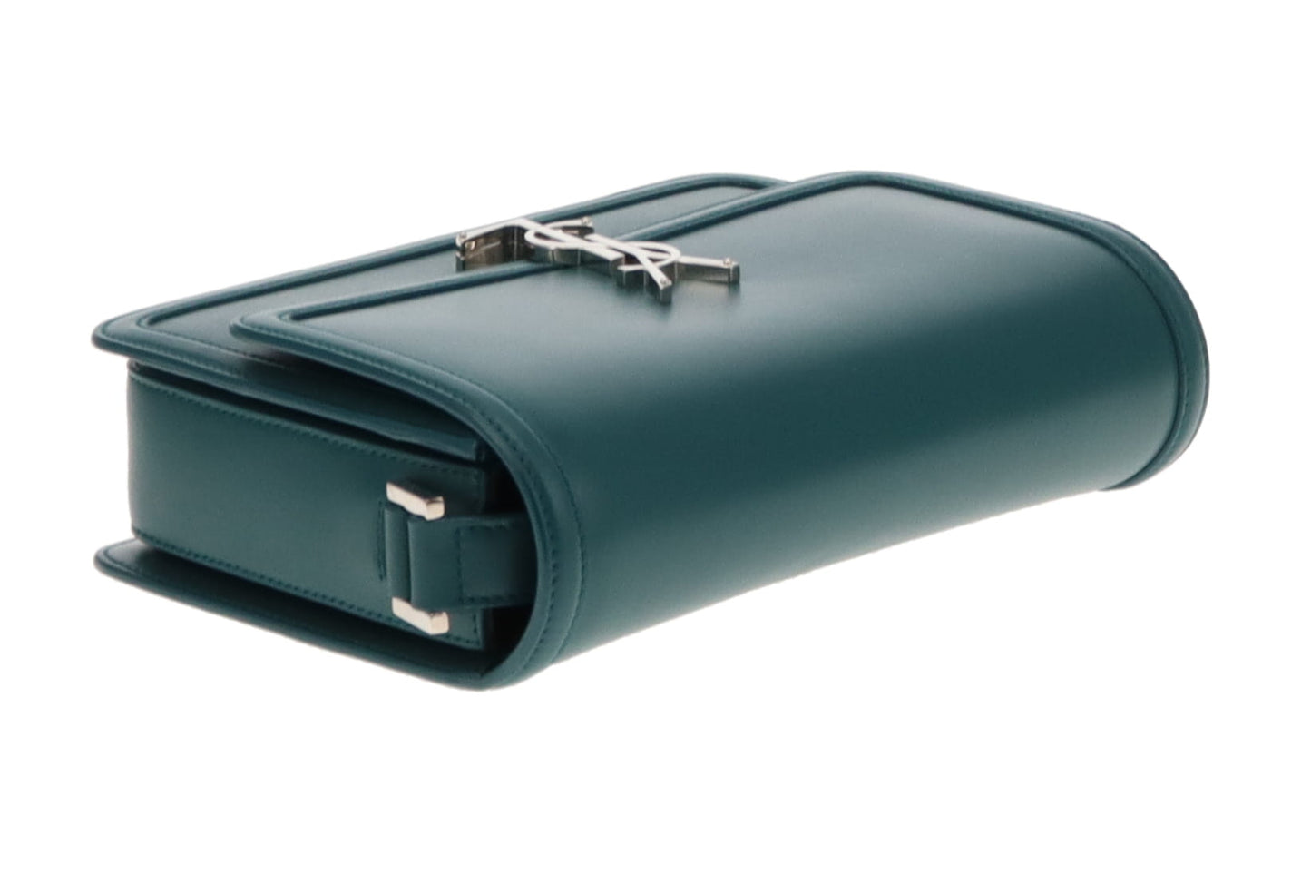 Saint Laurent Solferino Teal Box Leather Medium Satchel 2020