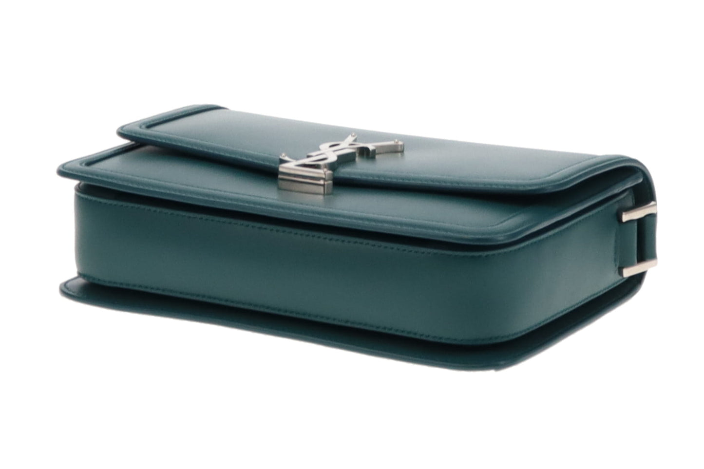 Saint Laurent Solferino Teal Box Leather Medium Satchel 2020