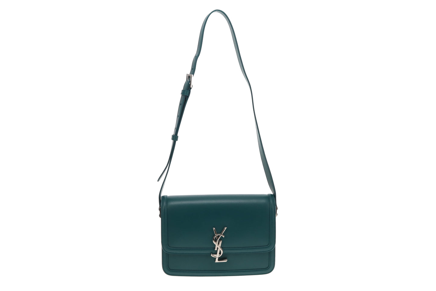 Saint Laurent Solferino Teal Box Leather Medium Satchel 2020