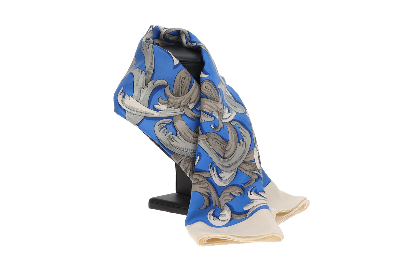 Hermes Blue 100% Silk Le Moris "A La Conetable" 90cm Scarf