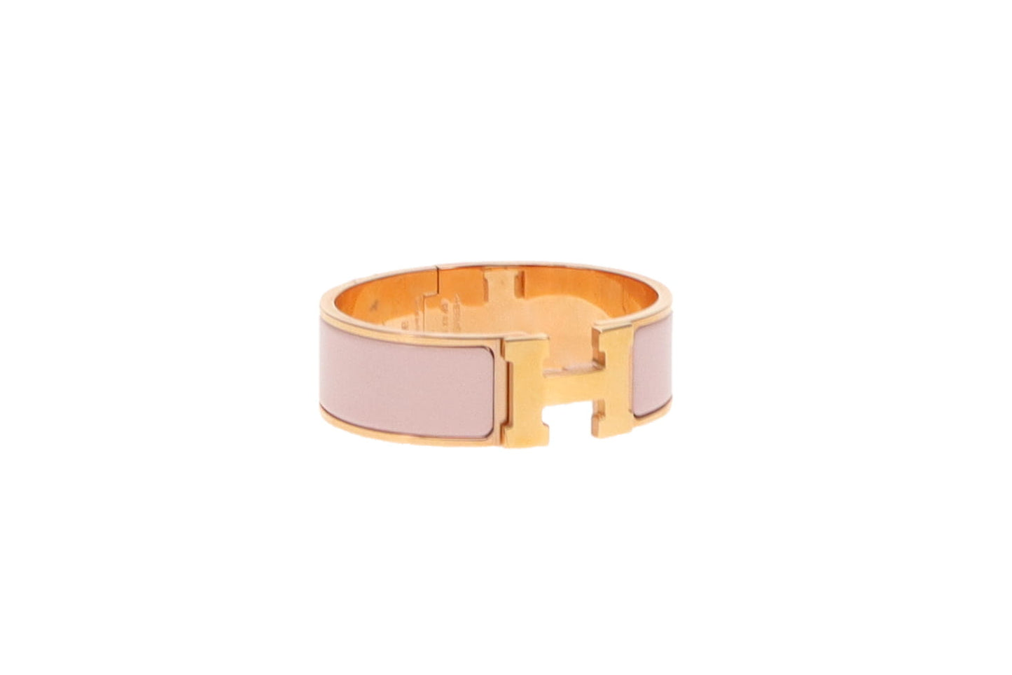 Hermes Rose Candeur Enamel Clic Clac H Bracelet