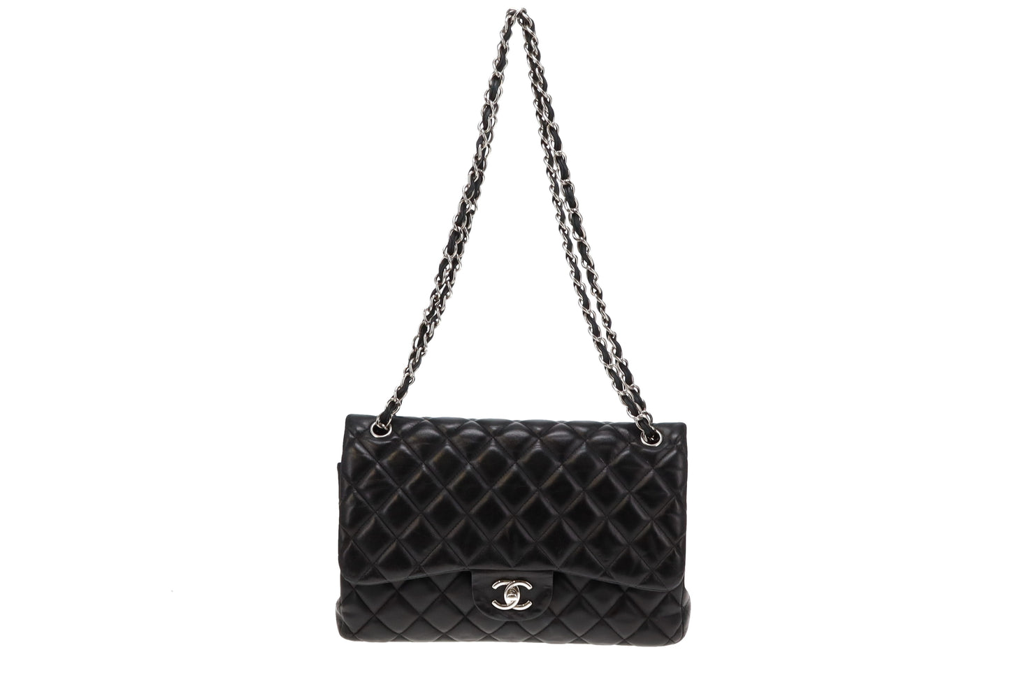 Chanel Classic Jumbo Double Flap Black Lambskin SH 2012