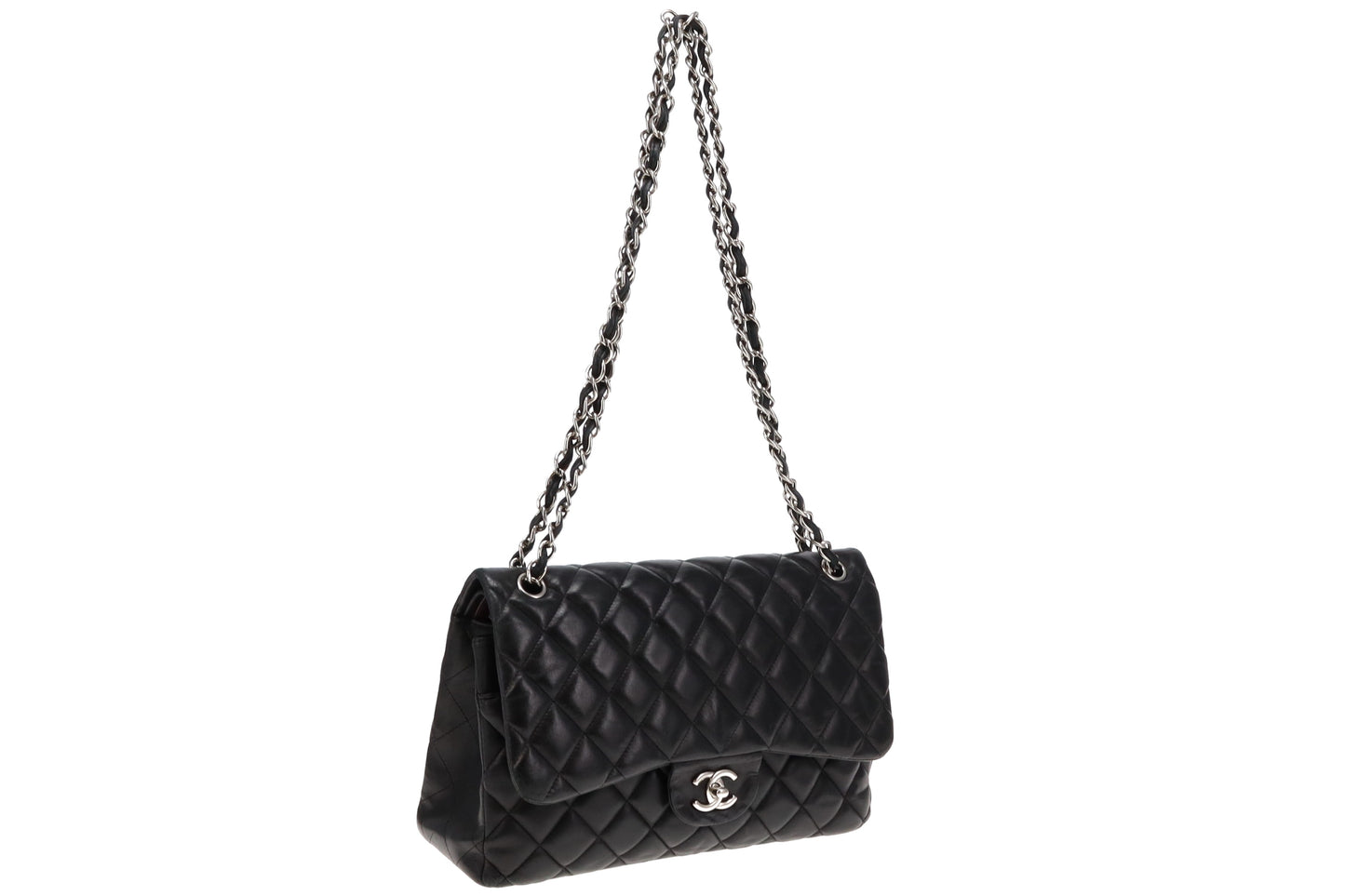 Chanel Classic Jumbo Double Flap Black Lambskin SH 2012