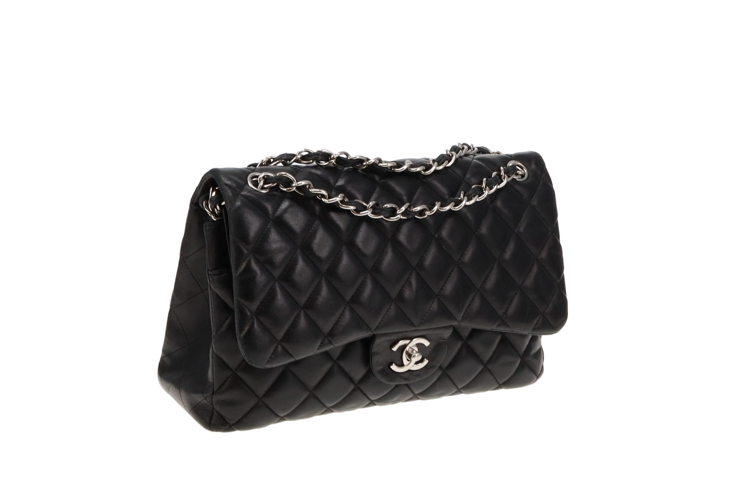 Chanel Classic Jumbo Double Flap Black Lambskin SH 2012