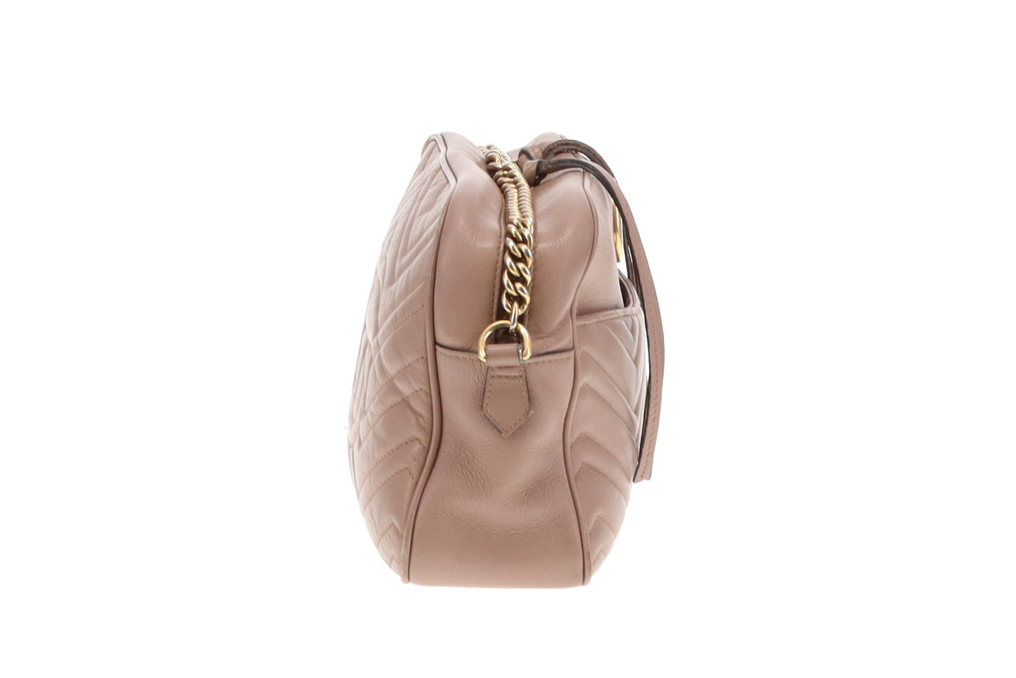 Gucci Taupe Chevron Medium Marmont Crossbody