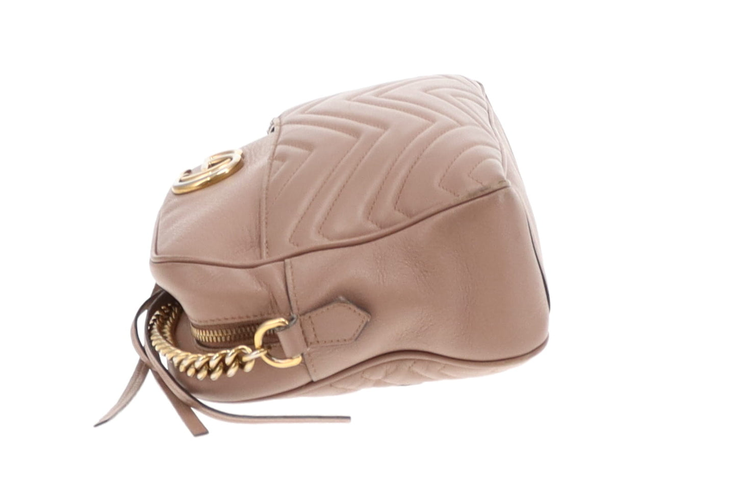 Gucci Taupe Chevron Medium Marmont Crossbody