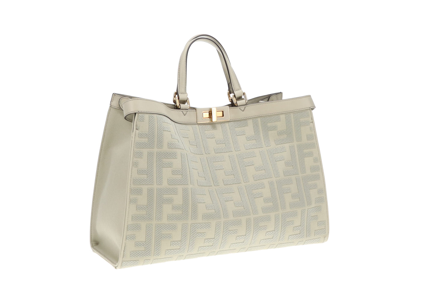 Fendi Green Tea Peekaboo FF Logo X-Tote