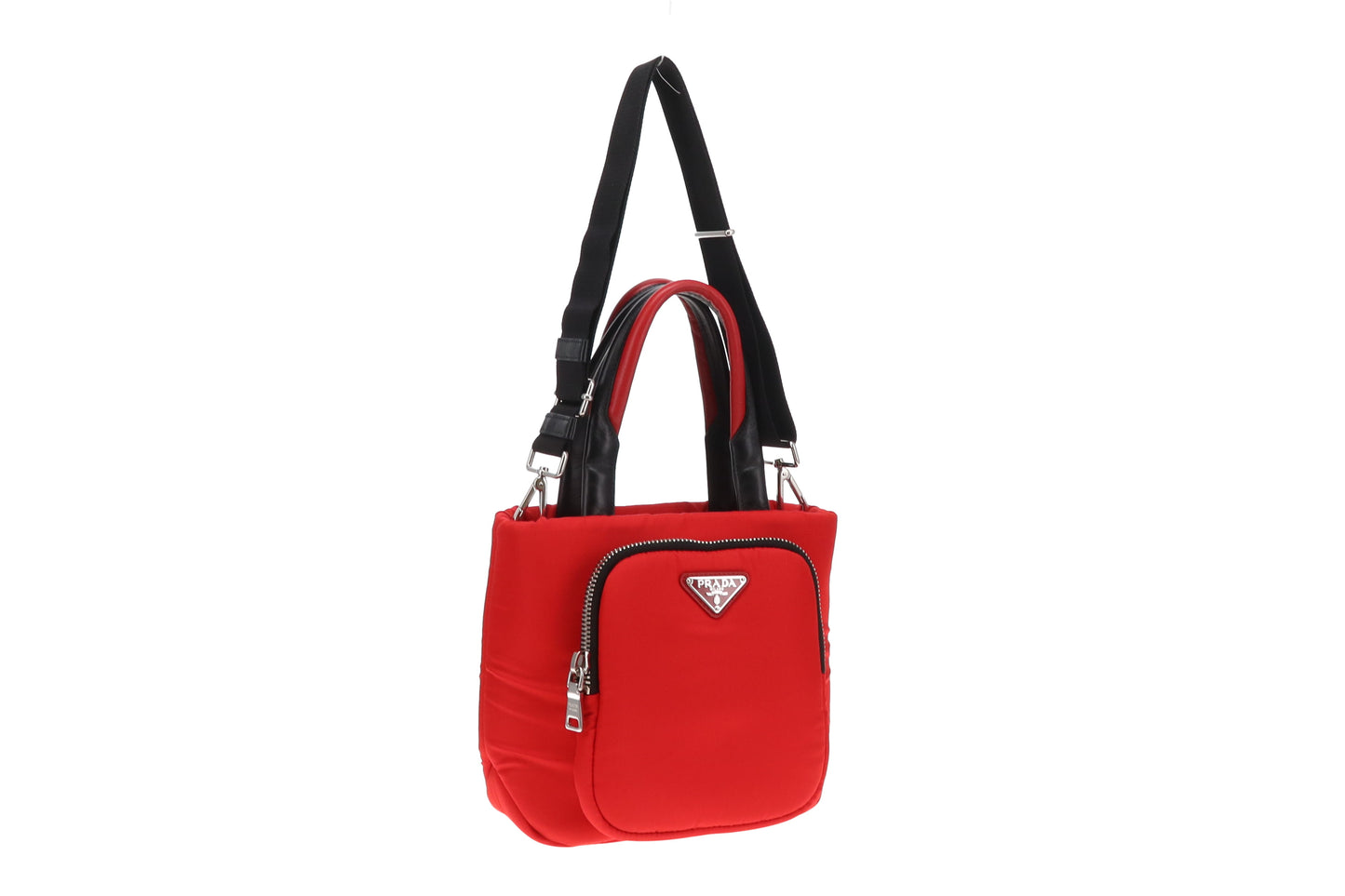 Prada Pocket Small Cargo Tote Red Tessuto Nylon