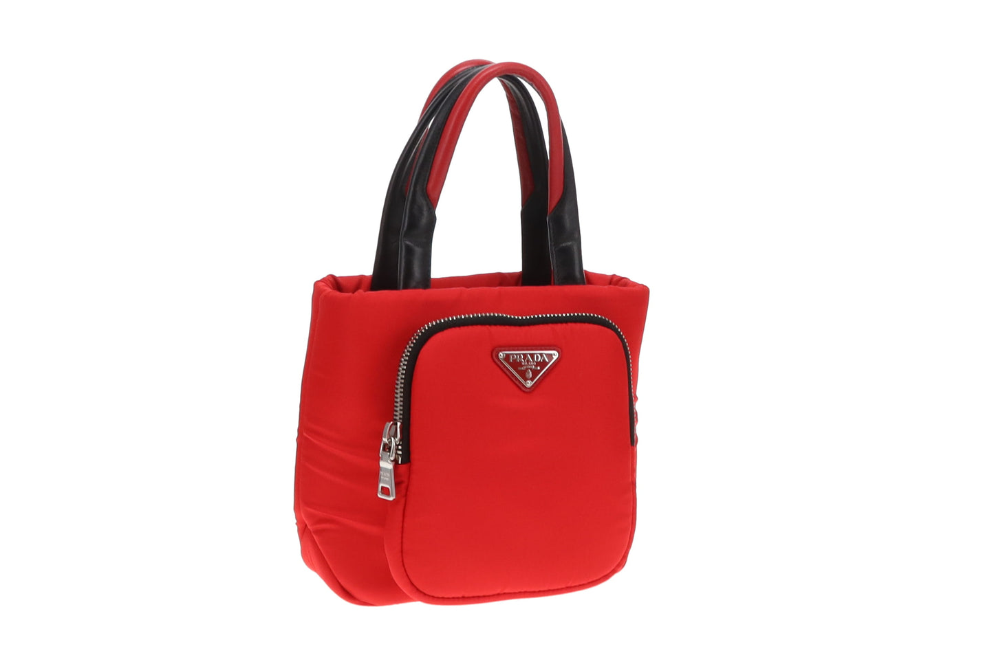 Prada Pocket Small Cargo Tote Red Tessuto Nylon